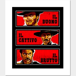 The Good, Bad & The Ugly Italian version Worn Posters and Art